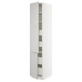 SEKTION Gabinete alto+2 prta/estantes/4 cjn, blanco Maximera/Lerhyttan gris claro, 18x24x90 "
