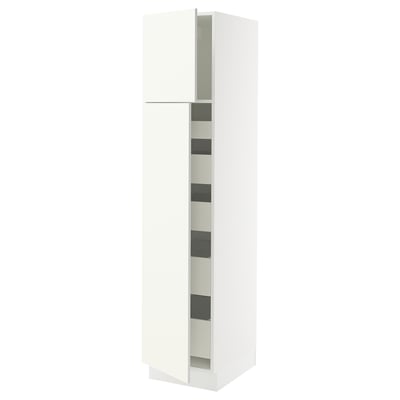 SEKTION Gabinete alto+2 prta/estantes/5 cjn, blanco/Vallstena blanco, 18x24x80 "