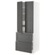 SEKTION Gabinete alto+2 puertas/2 frnt/4cjn, blanco/Axstad gris oscuro, 30x24x80 "