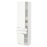 SEKTION Gabinete alto+2 puertas/2 frnt/4cjn, blanco/Vallstena blanco, 24x15x80 "