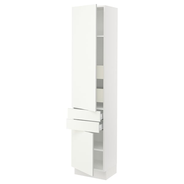 SEKTION Gabinete alto+2 puertas/2 frnt/4cjn, blanco/Vallstena blanco, 18x15x80 "