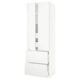 SEKTION Gabinete alto+2 puertas/2 frnt/4cjn, blanco/Voxtorp blanco mate, 30x24x90 "