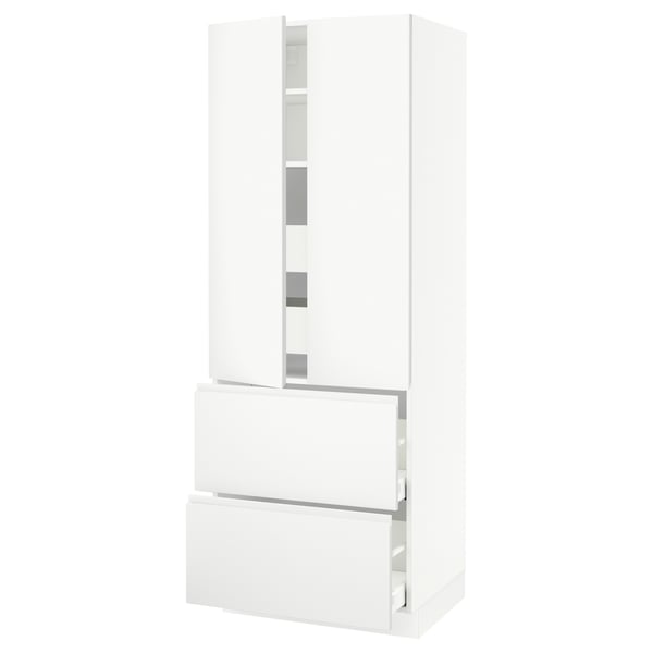 SEKTION Gabinete alto+2 puertas/2 frnt/4cjn, blanco/Voxtorp blanco mate, 30x24x80 "
