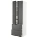 SEKTION Gabinete alto+2 puertas/2 frnt/4cjn, blanco/Voxtorp gris oscuro, 30x24x90 "