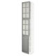 SEKTION Gabinete alto+2 puertas vidrio/1 pt, blanco/Bodbyn gris, 18x15x90 "