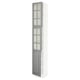 SEKTION Gabinete alto+2 puertas vidrio/1 pt, blanco/Bodbyn gris, 15x15x90 "