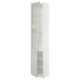 SEKTION Gabinete alto+2 puertas vidrio/1 pt, blanco/Lerhyttan gris claro, 18x15x90 "