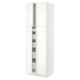 SEKTION Gabinete alto+4 puertas vidrio/5 cj, blanco/Vallstena blanco, 30x24x90 "