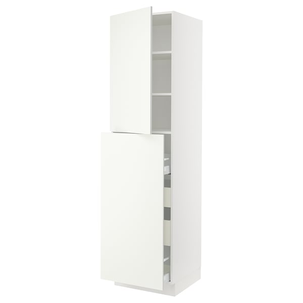 SEKTION Gabinete alto+4cjn/1pt/2stnt xtrbl, blanco/Vallstena blanco, 24x24x90 "