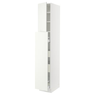 SEKTION Gabinete alto+4cjn/1pt/2stnt xtrbl, blanco/Vallstena blanco, 15x24x90 "