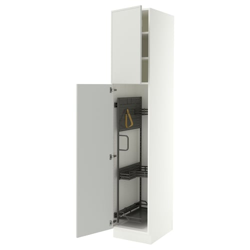 SEKTION Gabinete alto/accsr int extraíbles, blanco/Aspudden gris claro, 18x24x90 "