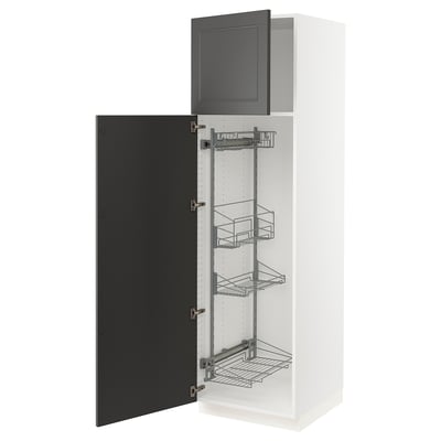 SEKTION Gabinete alto/accsr int extraíbles, blanco/Axstad gris oscuro, 24x24x80 "