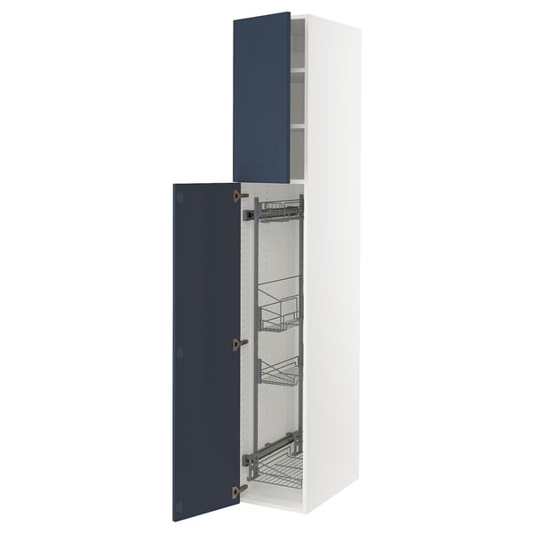 SEKTION Gabinete alto/accsr int extraíbles, blanco Axstad/mate azul, 15x24x90 "