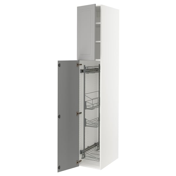 SEKTION Gabinete alto/accsr int extraíbles, blanco/Bodbyn gris, 15x24x90 "