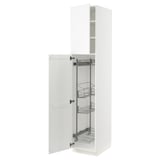 SEKTION Gabinete alto/accsr int extraíbles, blanco Enköping/blanco efecto madera, 18x24x90 "