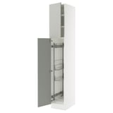 SEKTION Gabinete alto/accsr int extraíbles, blanco/Havstorp gris claro, 15x24x90 "