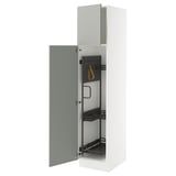 SEKTION Gabinete alto/accsr int extraíbles, blanco/Havstorp gris claro, 18x24x80 "