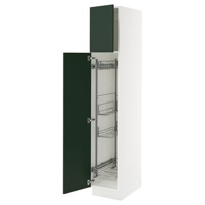 SEKTION Gabinete alto/accsr int extraíbles, blanco/Havstorp verde oscuro, 15x24x80 "