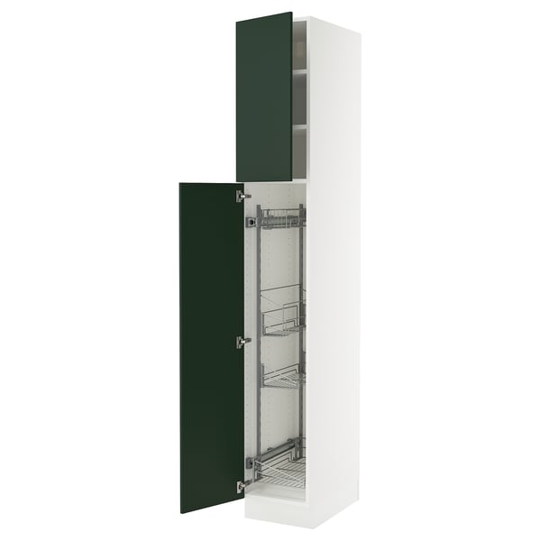 SEKTION Gabinete alto/accsr int extraíbles, blanco/Havstorp verde oscuro, 15x24x90 "