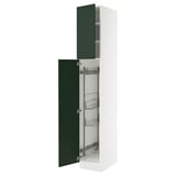SEKTION Gabinete alto/accsr int extraíbles, blanco/Havstorp verde oscuro, 15x24x90 "