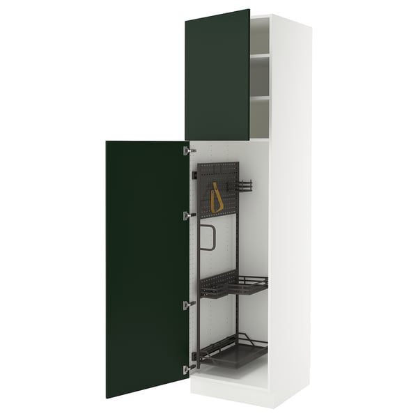 SEKTION Gabinete alto/accsr int extraíbles, blanco/Havstorp verde oscuro, 24x24x90 "