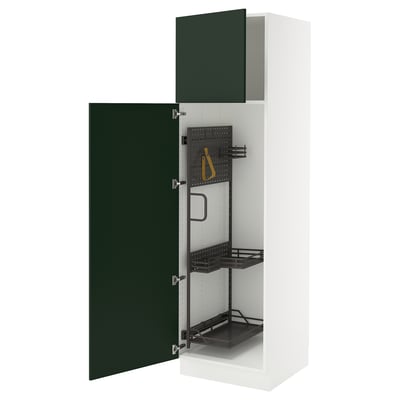 SEKTION Gabinete alto/accsr int extraíbles, blanco/Havstorp verde oscuro, 24x24x80 "