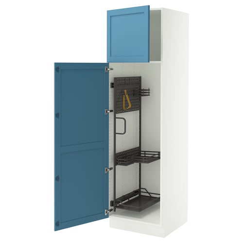 SEKTION Gabinete alto/accsr int extraíbles, blanco/Lerhyttan azul, 24x24x80 "