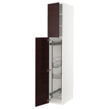 SEKTION Gabinete alto/accsr int extraíbles, blanco/Lerhyttan teñido en negro, 15x24x90 "