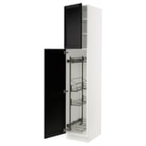 SEKTION Gabinete alto/accsr int extraíbles, blanco/Lerhyttan teñido en negro, 18x24x90 "
