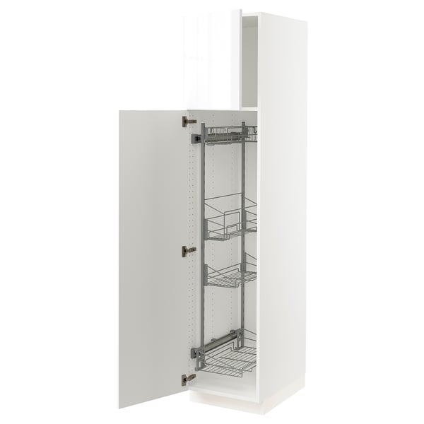 SEKTION Gabinete alto/accsr int extraíbles, blanco/Ringhult blanco, 18x24x80 "