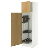 SEKTION Gabinete alto/accsr int extraíbles, blanco/Sinarp chapa de roble, 24x24x80 "