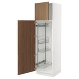 SEKTION Gabinete alto/accsr int extraíbles, blanco/Tistorp efecto nogal marrón, 24x24x80 "