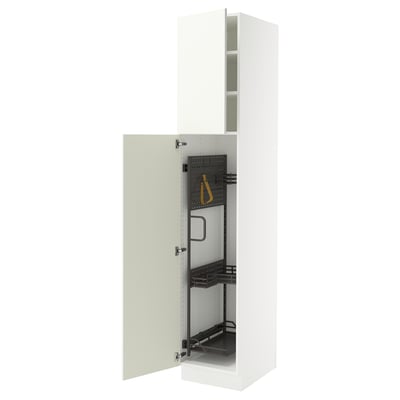SEKTION Gabinete alto/accsr int extraíbles, blanco/Vallstena blanco, 18x24x90 "