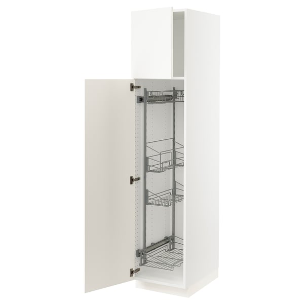 SEKTION Gabinete alto/accsr int extraíbles, blanco/Veddinge blanco, 18x24x80 "