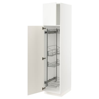 SEKTION Gabinete alto/accsr int extraíbles, blanco/Veddinge blanco, 18x24x80 "