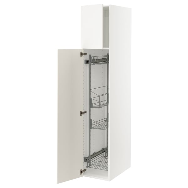 SEKTION Gabinete alto/accsr int extraíbles, blanco/Veddinge blanco, 15x24x80 "