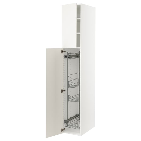 SEKTION Gabinete alto/accsr int extraíbles, blanco/Veddinge blanco, 15x24x90 "