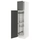 SEKTION Gabinete alto/accsr int extraíbles, blanco/Voxtorp gris oscuro, 18x24x80 "