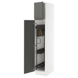 SEKTION Gabinete alto/accsr int extraíbles, blanco/Voxtorp gris oscuro, 15x24x80 "