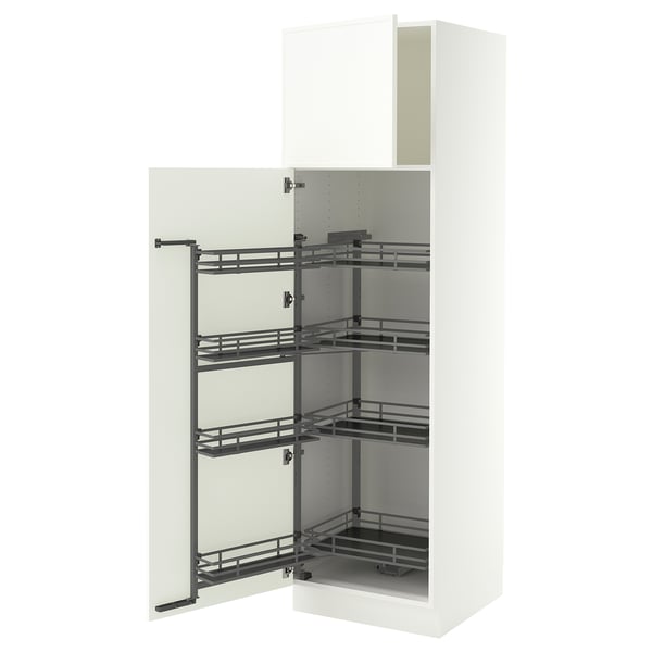 SEKTION Gabinete alto+alacena extraíble, blanco/Aspudden blanco mate, 24x24x80 "