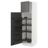 SEKTION Gabinete alto+alacena extraíble, blanco/Axstad gris oscuro, 24x24x80 "