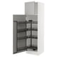 SEKTION Gabinete alto+alacena extraíble, blanco/Lerhyttan gris claro, 24x24x80 "