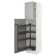 SEKTION Gabinete alto+alacena extraíble, blanco/Lerhyttan gris claro, 24x24x90 "