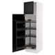 SEKTION Gabinete alto+alacena extraíble, blanco/Lerhyttan teñido en negro, 24x24x80 "