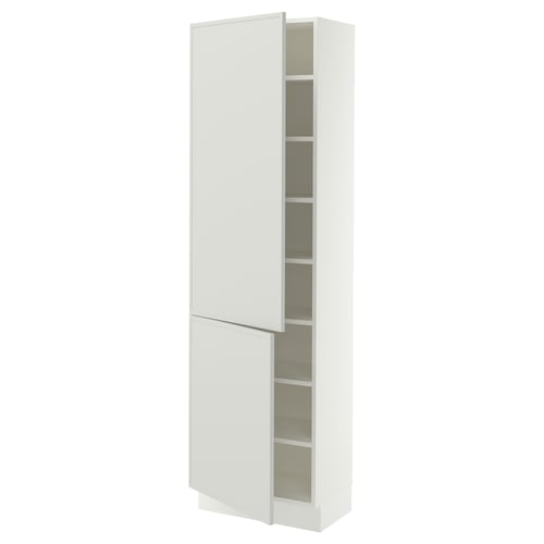 SEKTION Gabinete alto+estantes/2 puertas, blanco/Aspudden gris claro, 24x15x80 "