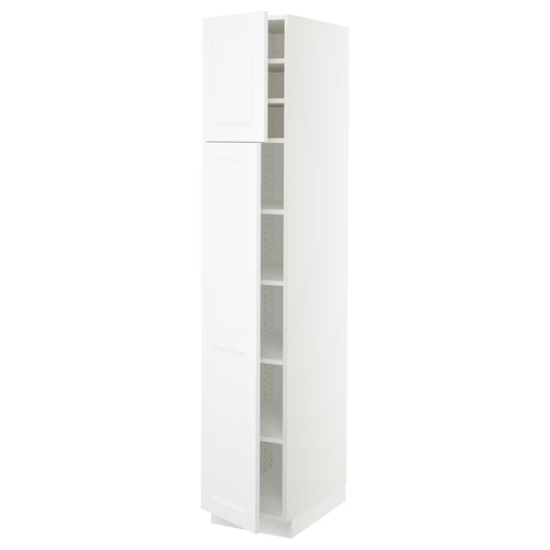 SEKTION Gabinete alto+estantes/2 puertas, blanco/Axstad blanco mate, 15x24x80 "