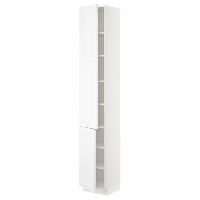 SEKTION Gabinete alto+estantes/2 puertas, blanco/Axstad blanco mate, 15x15x90 "