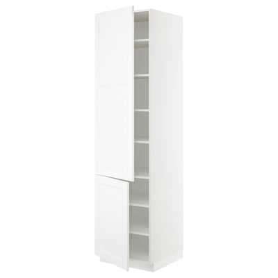 SEKTION Gabinete alto+estantes/2 puertas, blanco/Axstad blanco mate, 24x24x90 "