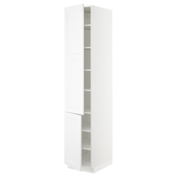 SEKTION Gabinete alto+estantes/2 puertas, blanco/Axstad blanco mate, 18x24x90 "