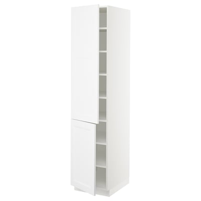 SEKTION Gabinete alto+estantes/2 puertas, blanco/Axstad blanco mate, 18x24x80 "
